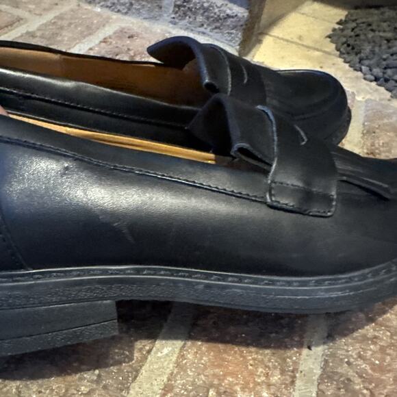 Easy Spirit Jett Fringe Leather Penny Loafer in Black Size 7.5W - Picture 6 of 16